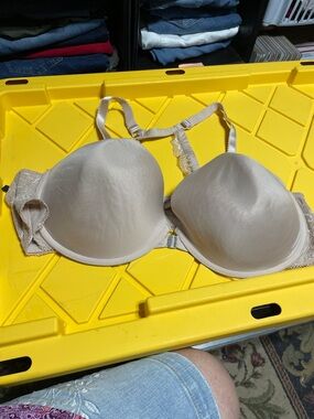 48c torrid Nude Smooth T-Shirt Bra with Lace Details front closure